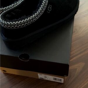 UGG Black Slippers with Zigzag Trim